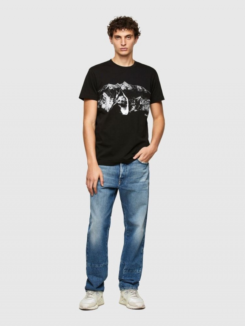 Black Diesel T Diegos A7 Men's T Shirts | 61279ACET