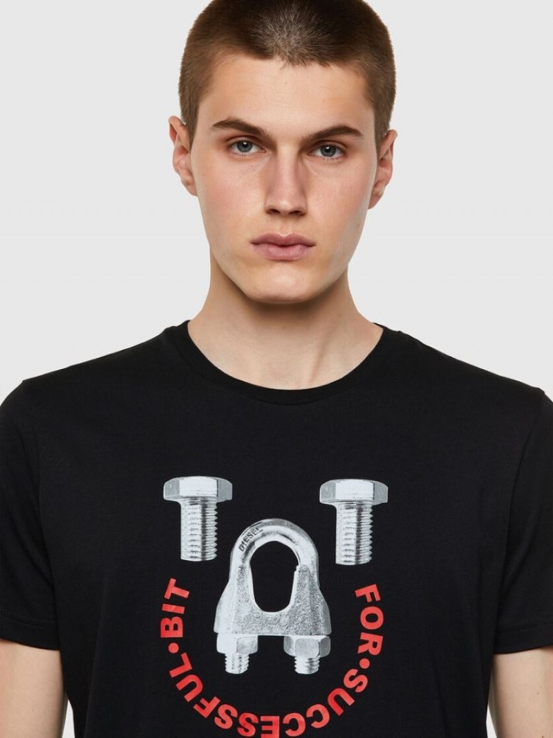 Black Diesel T Diegos B3 Men's T Shirts | 42937XUAK