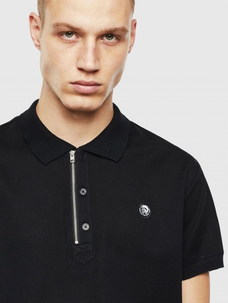 Black Diesel T Hart Men's Polos | 93027LIWD