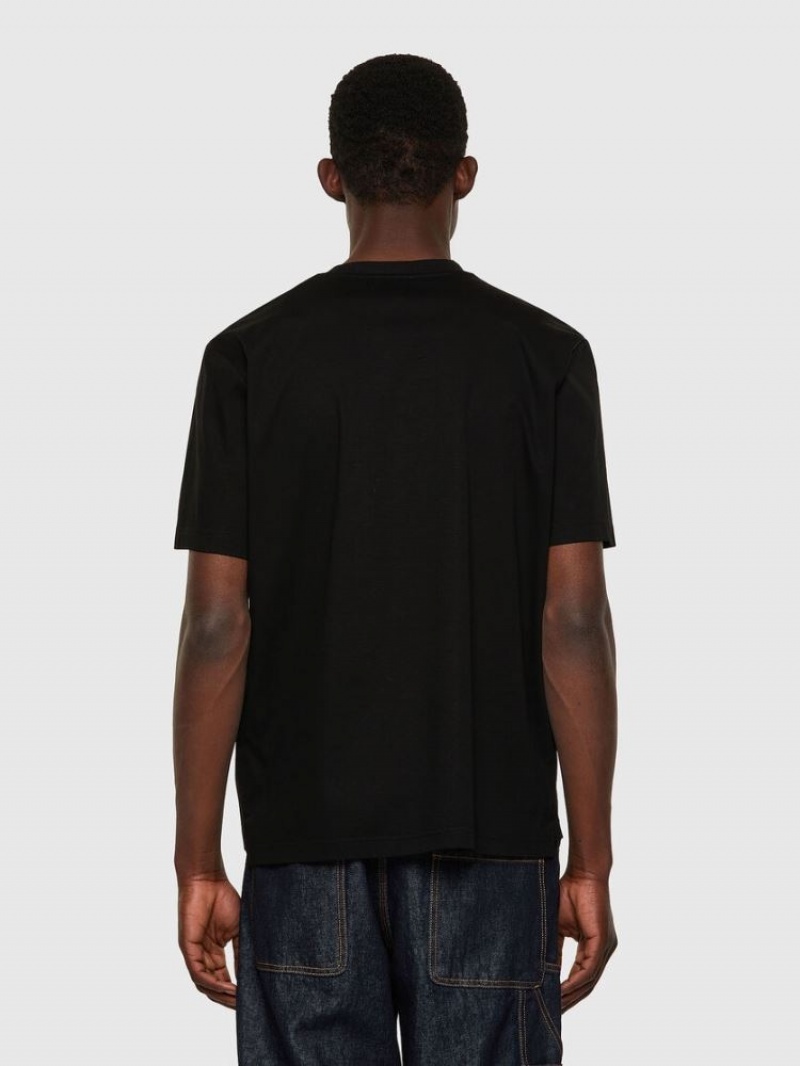 Black Diesel T Jusmer Men's T Shirts | 05742AFKY