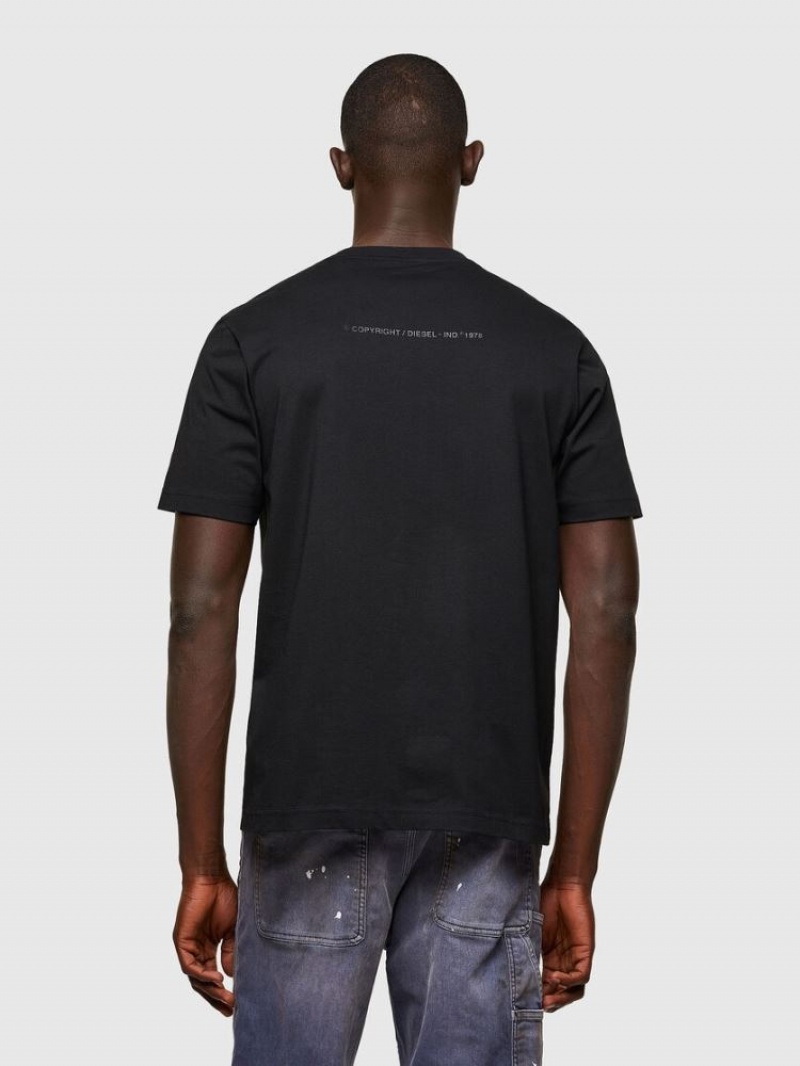 Black Diesel T Just A43 Men's T Shirts | 81634FYBS