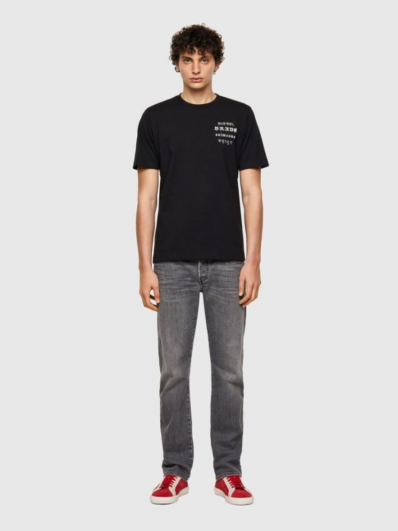 Black Diesel T Just B59 Men's T Shirts | 80529FDYW