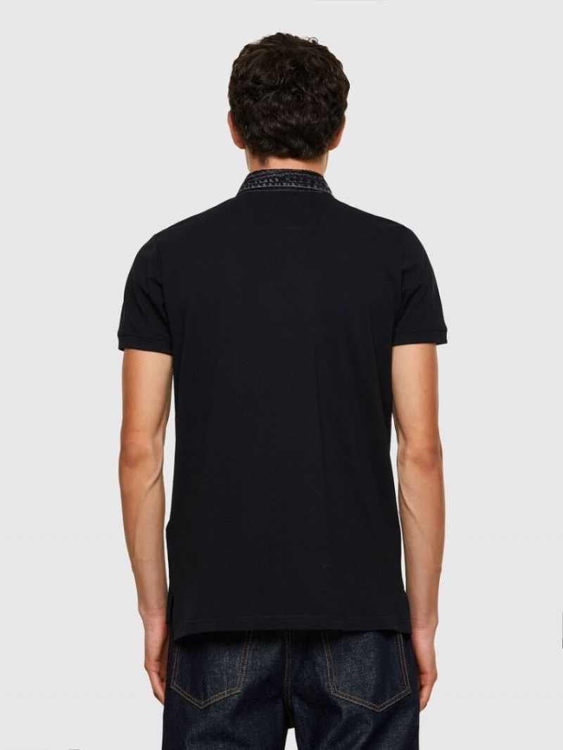 Black Diesel T Miles New Men's Polos | 24671BCEW