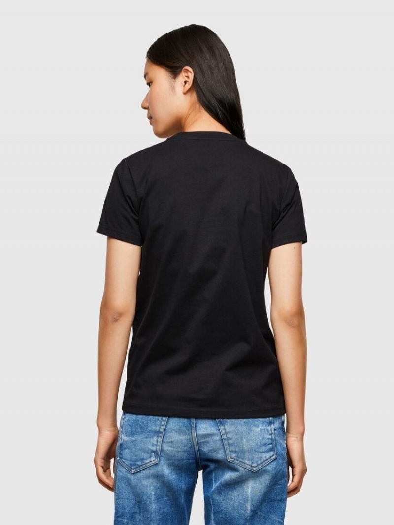 Black Diesel T Sily R4 Women's T Shirts | 72894OFPU