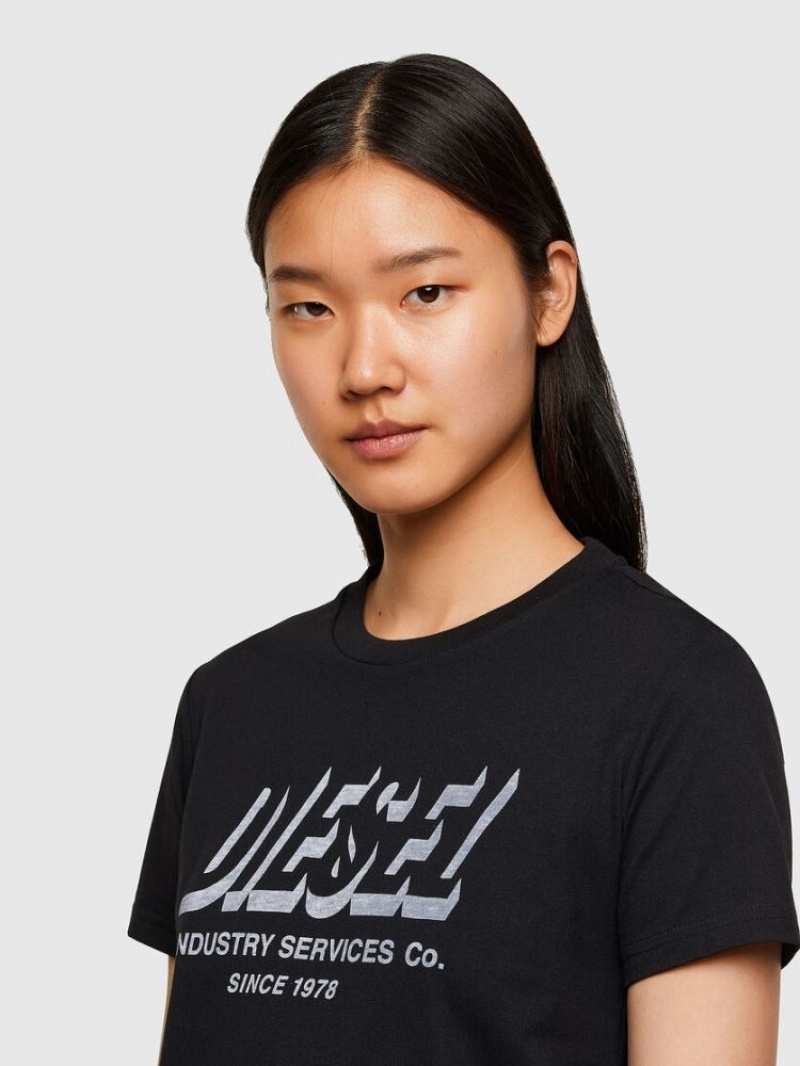 Black Diesel T Sily R4 Women's T Shirts | 72894OFPU