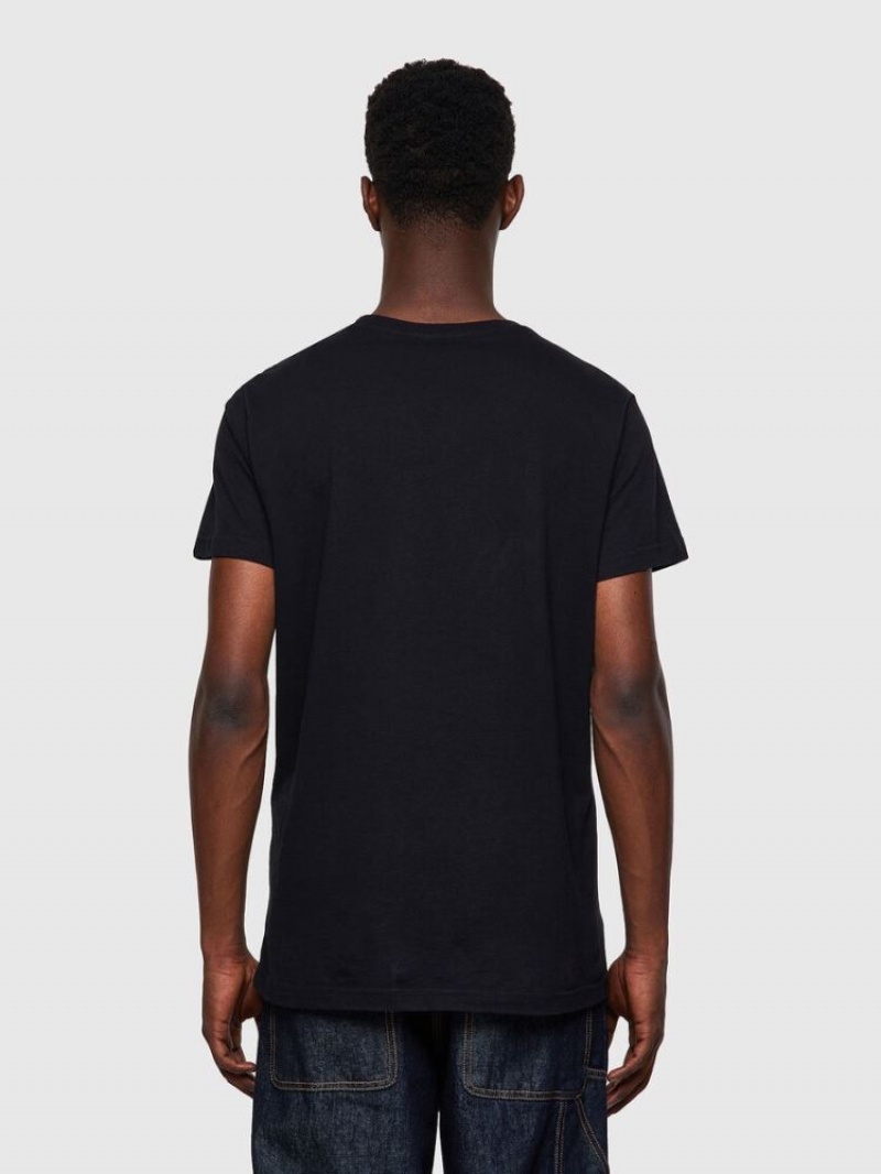 Black Diesel T Worky Mohi Men's T Shirts | 39812IVUY