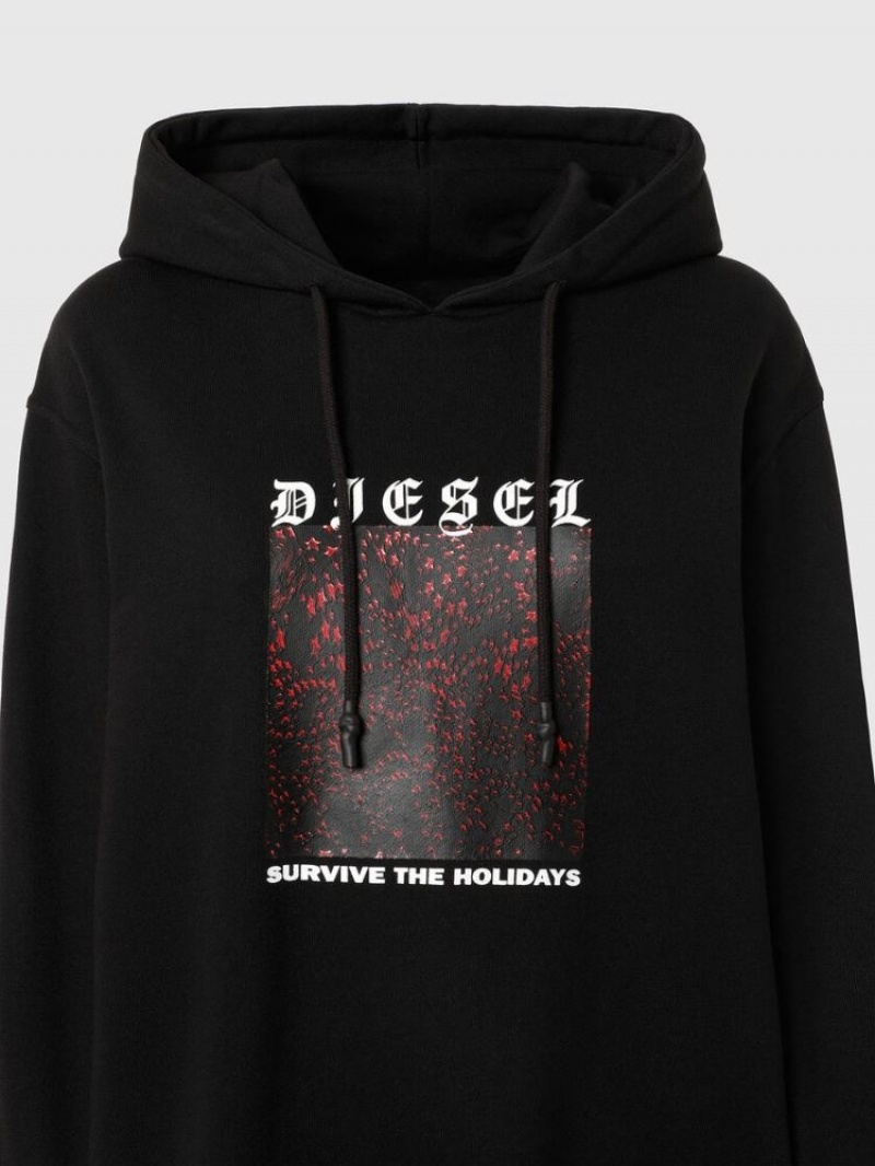 Black Diesel Umlt Brandon Men's Hoodie | 08723LTNW