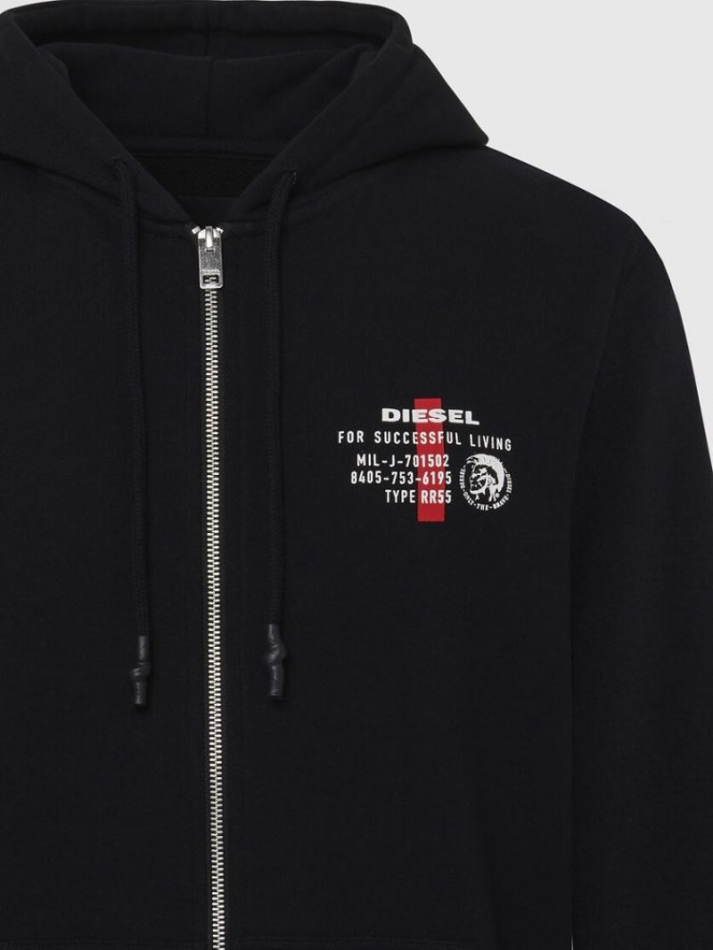 Black Diesel Umlt Brandon Z Men's Hoodie | 86143SNZQ