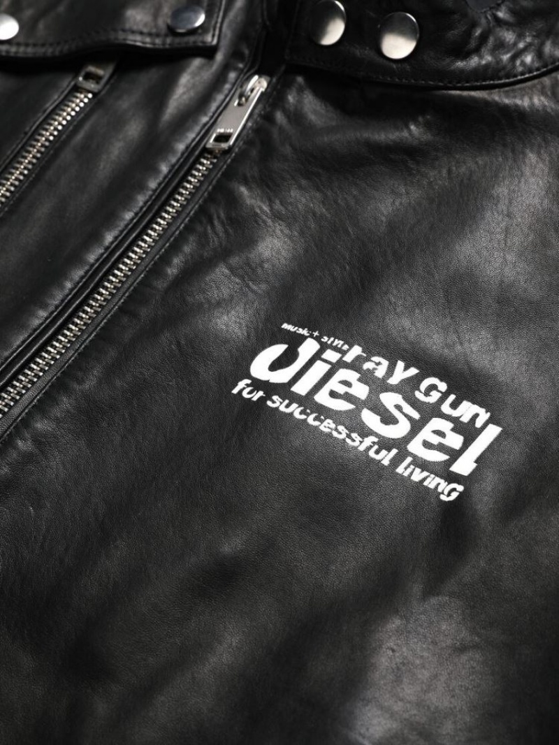 Black Diesel Us L Cody Men's Leather Jackets | 26847YKVC