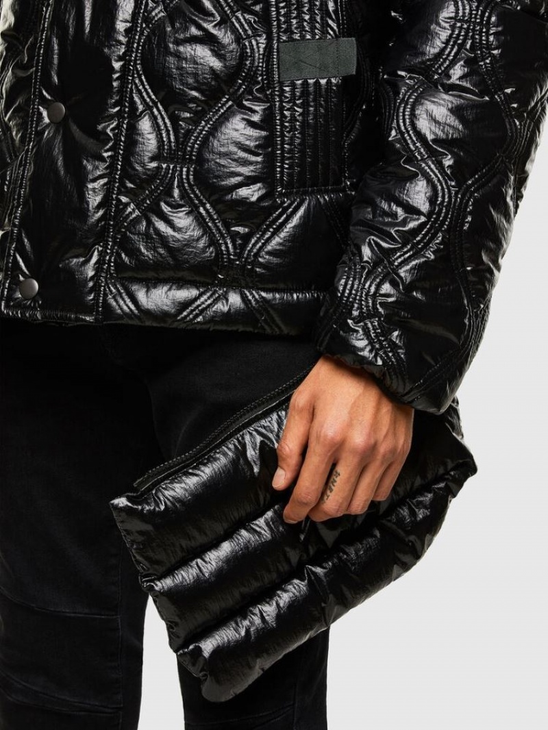 Black Diesel W Crawford Shiny Men's Jackets | 64170UOGZ