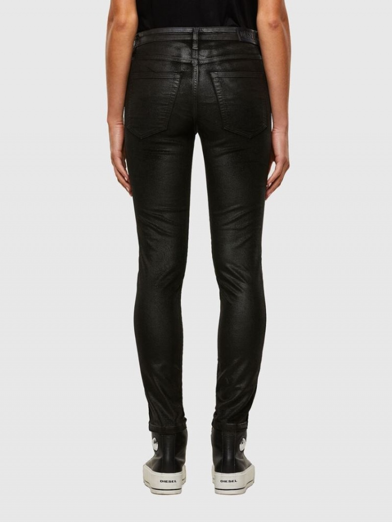 Black / Dark Grey Diesel Babhila Women's Slim Jeans | 18254CNHK