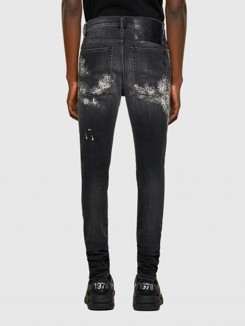 Black / Dark Grey Diesel D Amny Men's Skinny Jeans | 41750ZFUL