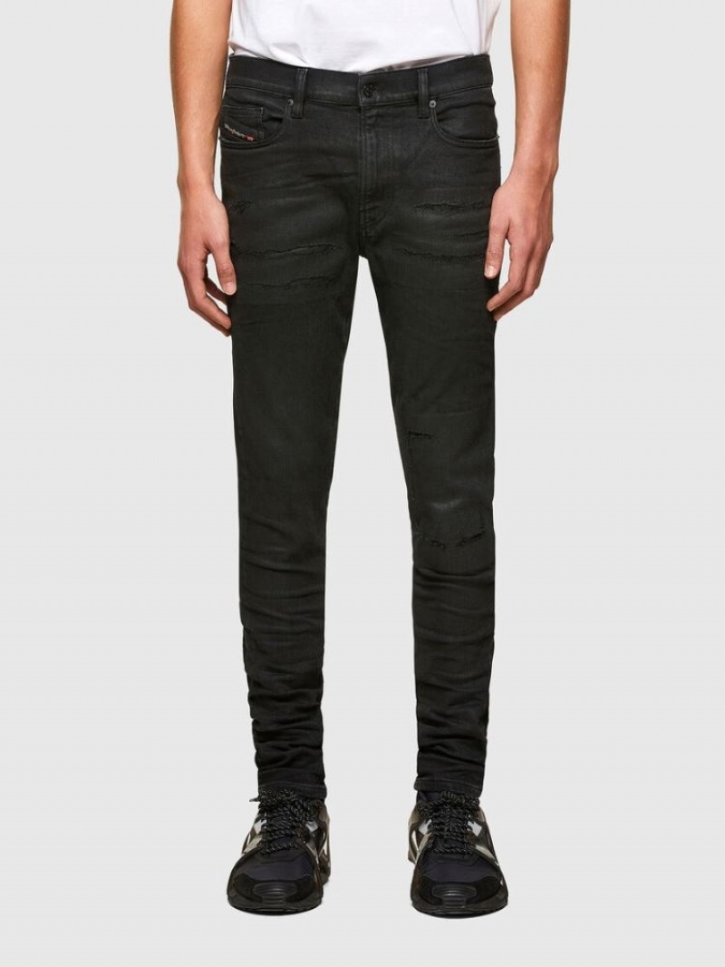 Black / Dark Grey Diesel D Amny Men\'s Skinny Jeans | 98452JXEO