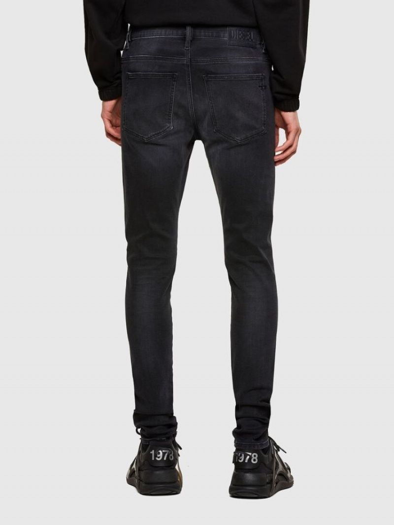 Black / Dark Grey Diesel D Istort Men's Skinny Jeans | 07942AXUR