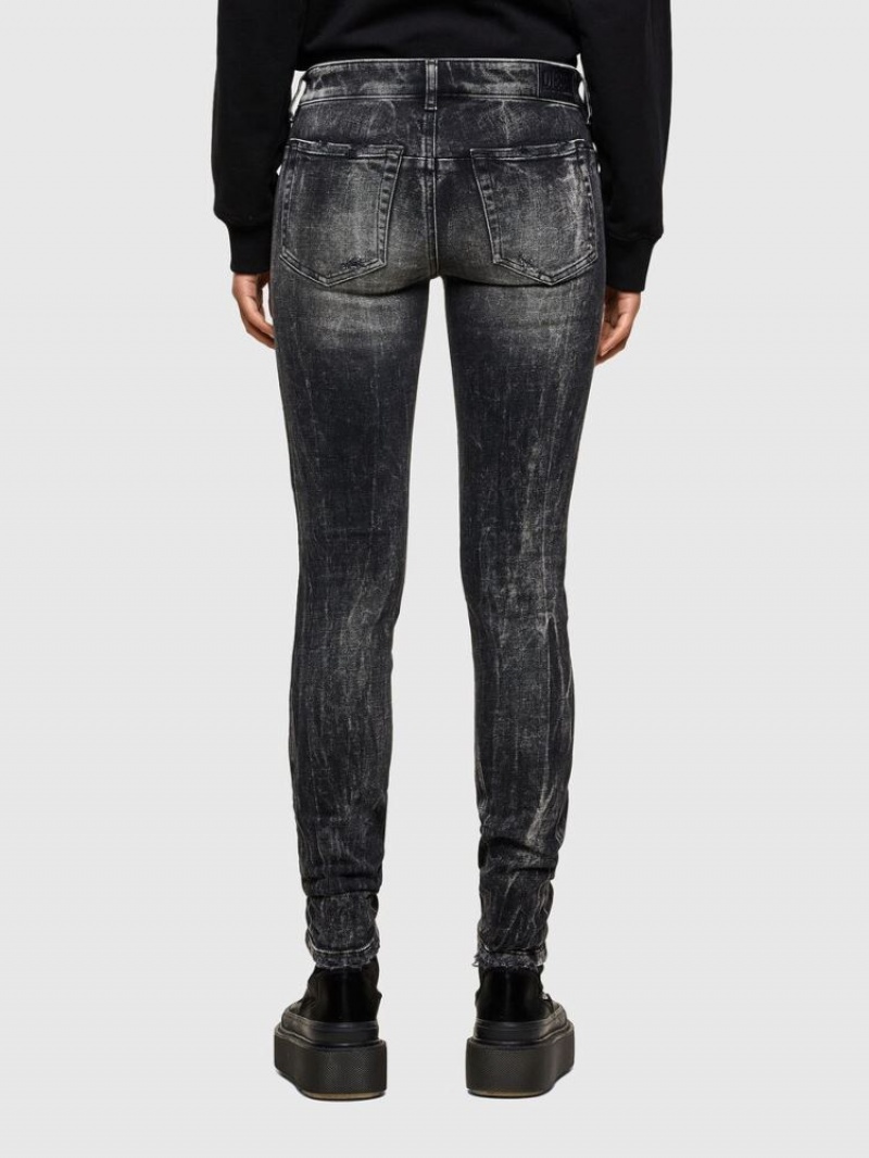 Black / Dark Grey Diesel D Jevel Women's Slim Jeans | 95326PLXT