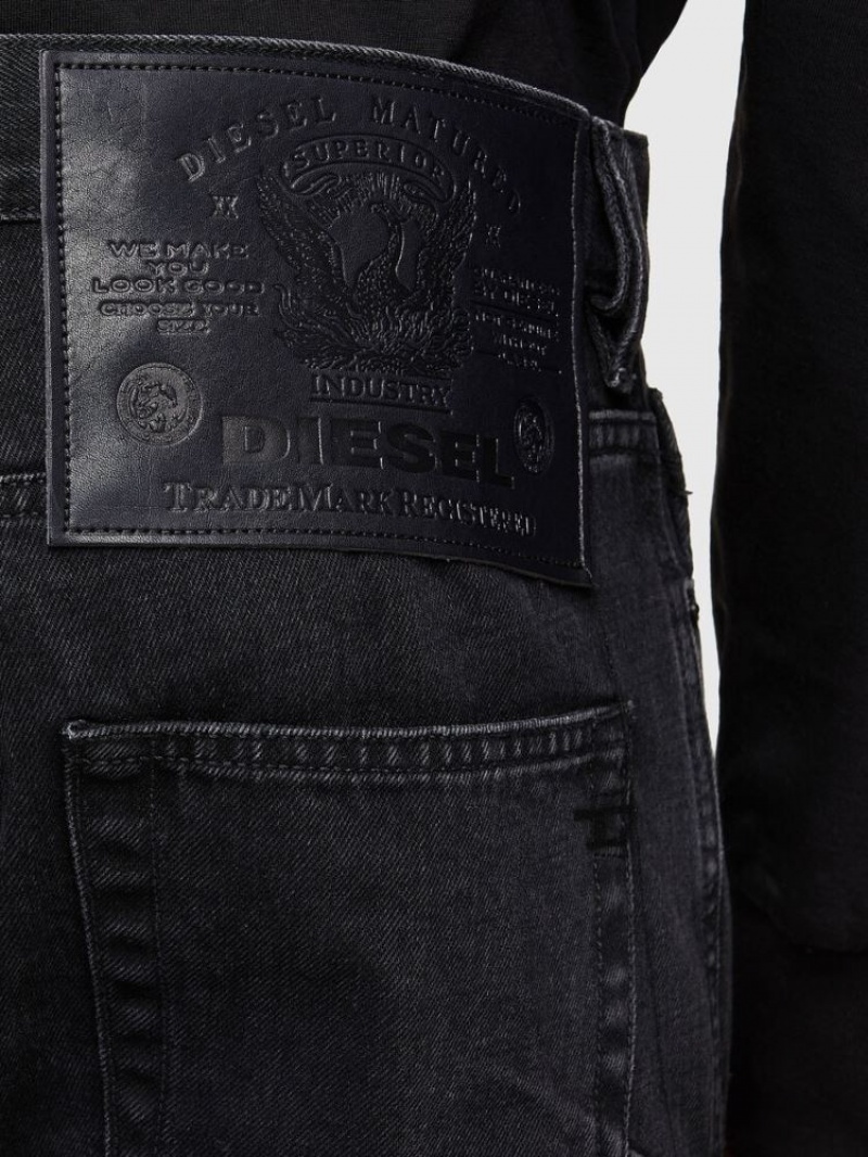 Black / Dark Grey Diesel D Kras Men's Slim Jeans | 73261YXNO