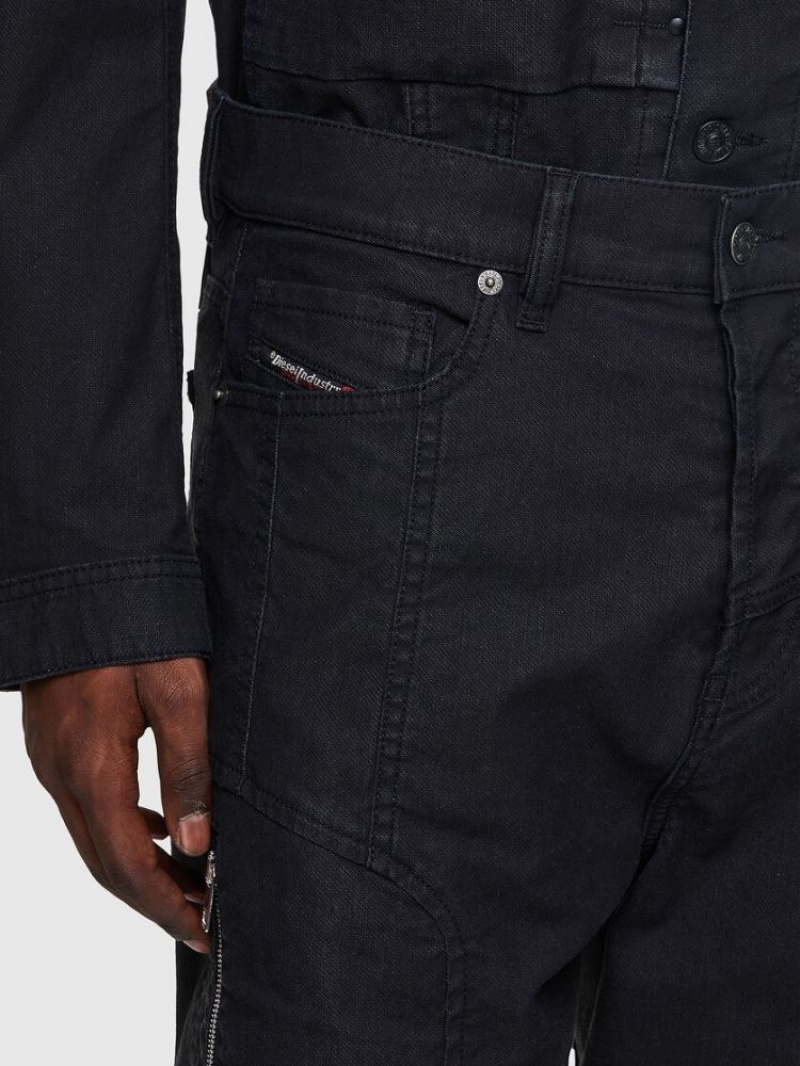 Black / Dark Grey Diesel D Vider Carrot Men's Joggjeans | 02547ITHX