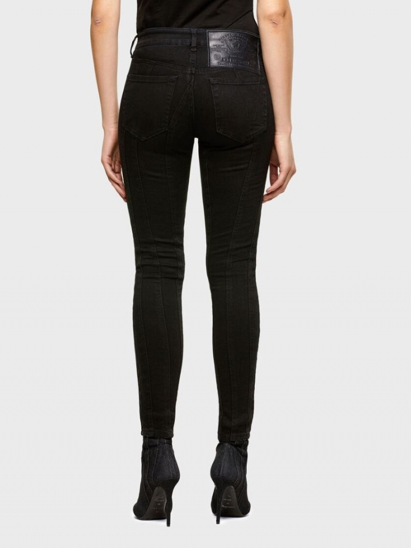 Black / Dark Grey Diesel Slandy Women's Skinny Jeans | 97840TRLK