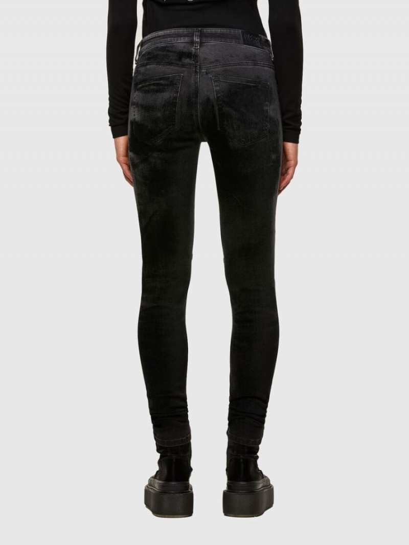 Black / Dark Grey Diesel Slandy Women's Skinny Jeans | 56278XWRT