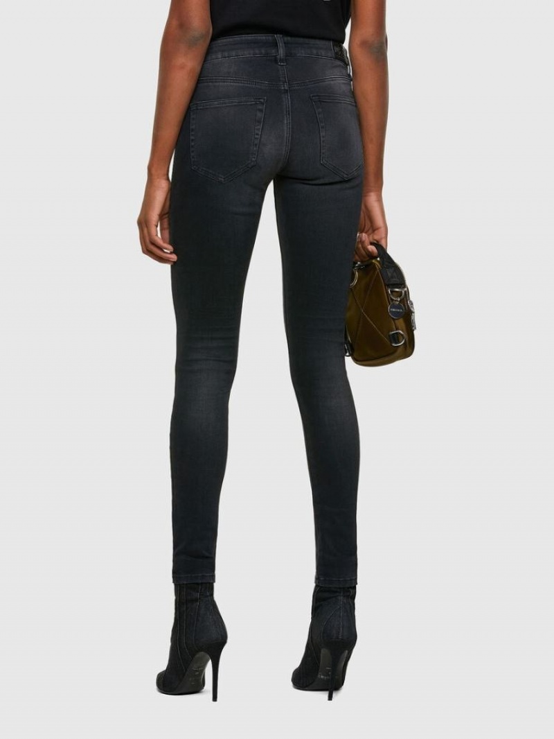 Black / Dark Grey Diesel Slandy Women's Skinny Jeans | 82579CHGQ