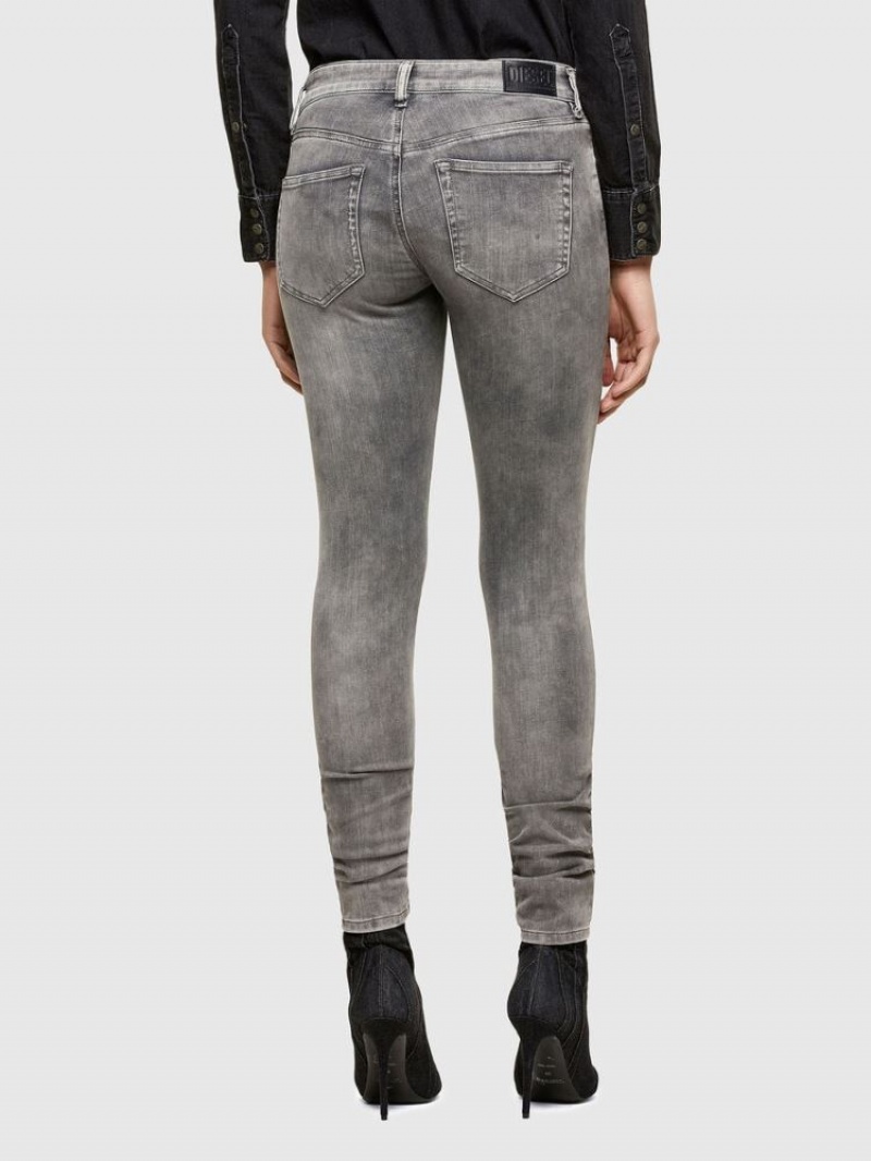 Black / Dark Grey Diesel Slandy Women's Skinny Jeans | 19470RWCT