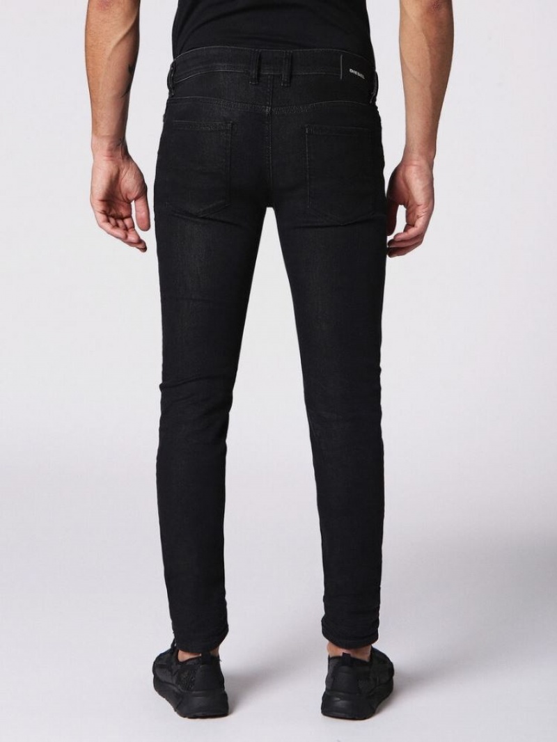 Black / Dark Grey Diesel Sleenker Men's Skinny Jeans | 91327XZME