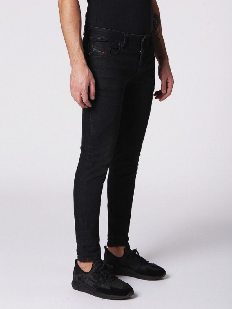 Black / Dark Grey Diesel Sleenker Men's Skinny Jeans | 91327XZME