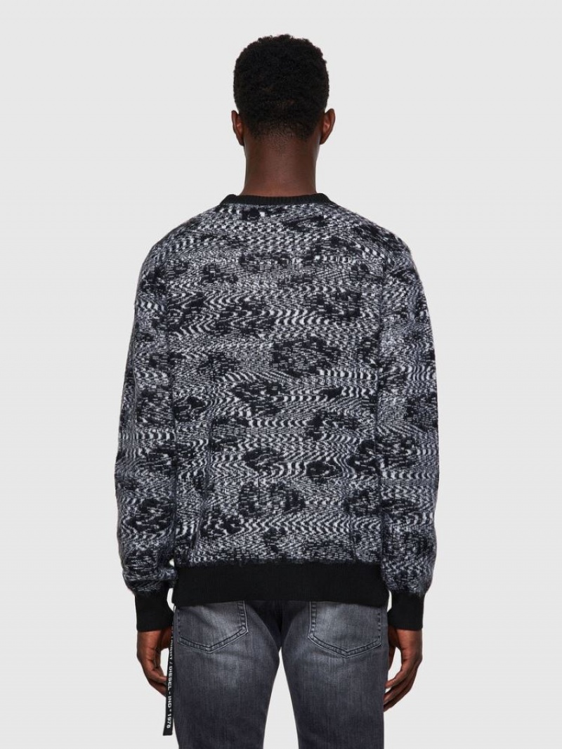 Black / Grey Diesel K Azotic Men's Sweaters | 98465TIHX