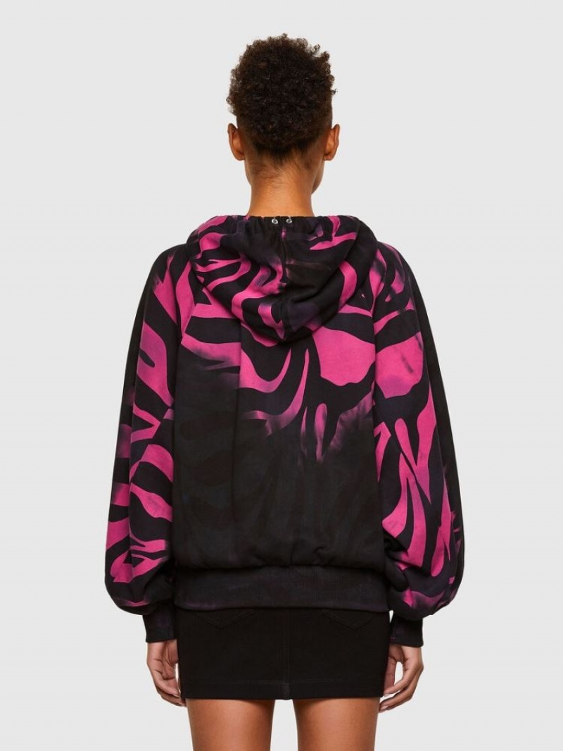 Black / Pink Diesel F Biorg Women's Sweatshirts | 13729TEAF