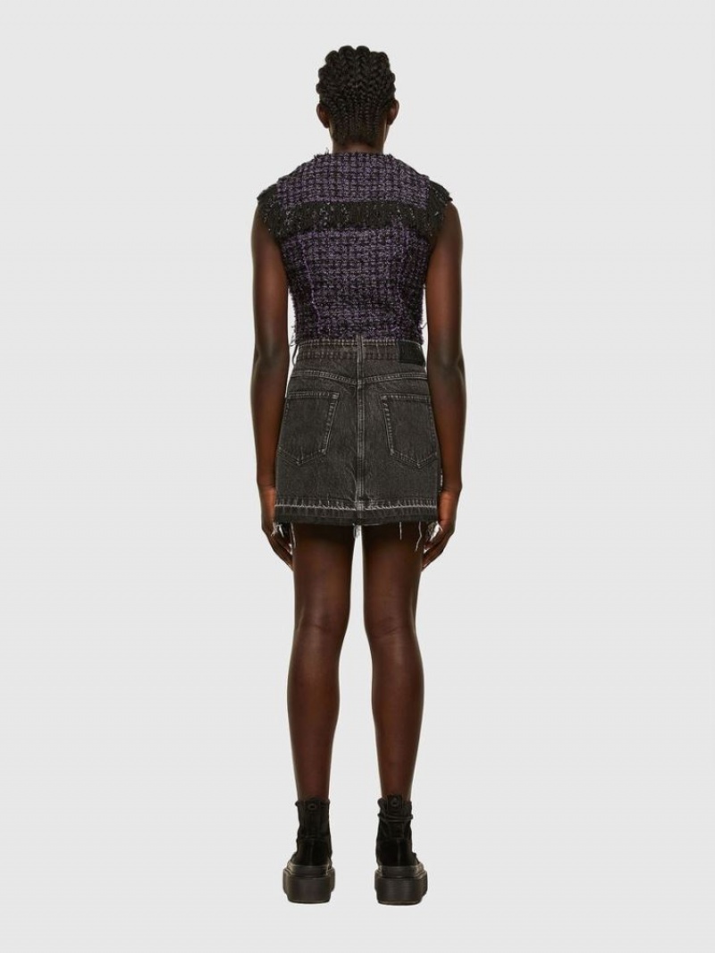 Black / Purple Diesel D Olga Women's Dresses | 21709ZIWM