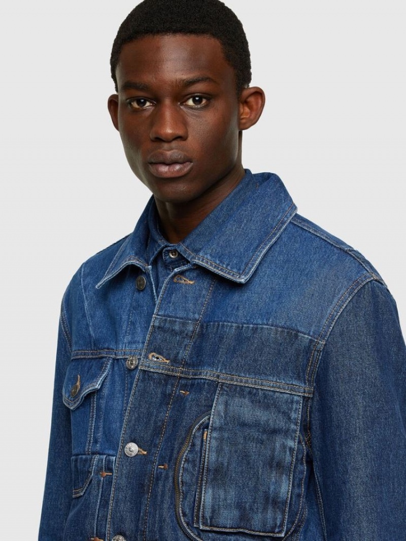 Blue Diesel D Cosnil Men's Denim Jackets | 60598SMRQ