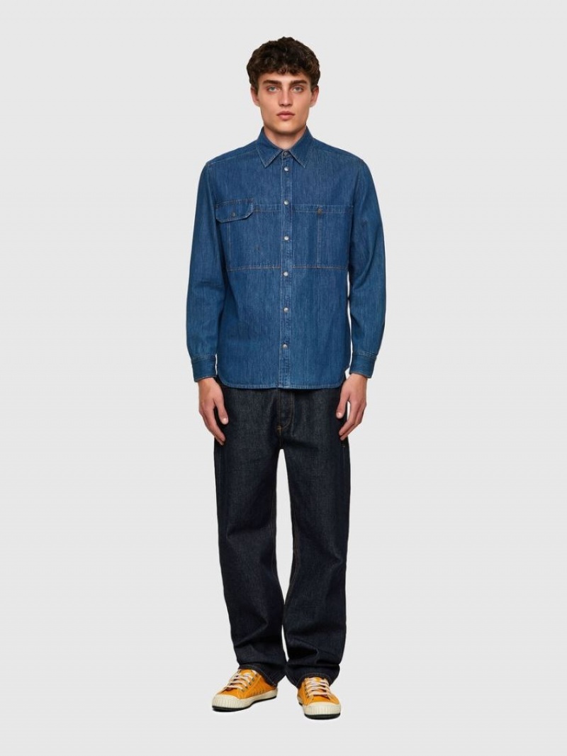 Blue Diesel D Milly Sp Men's Shirts | 74920NFJG