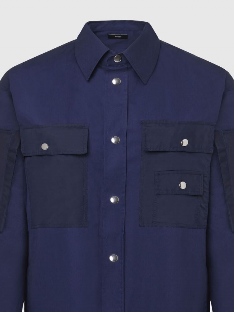 Blue Diesel S Austin Men's Shirts | 97582NZMK