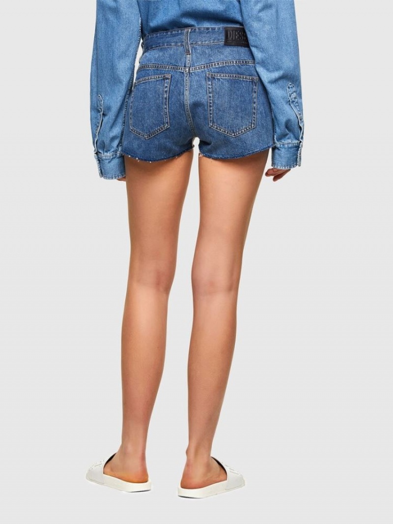 Blue / Grey Diesel S Pam Women's Shorts | 65918XTOQ