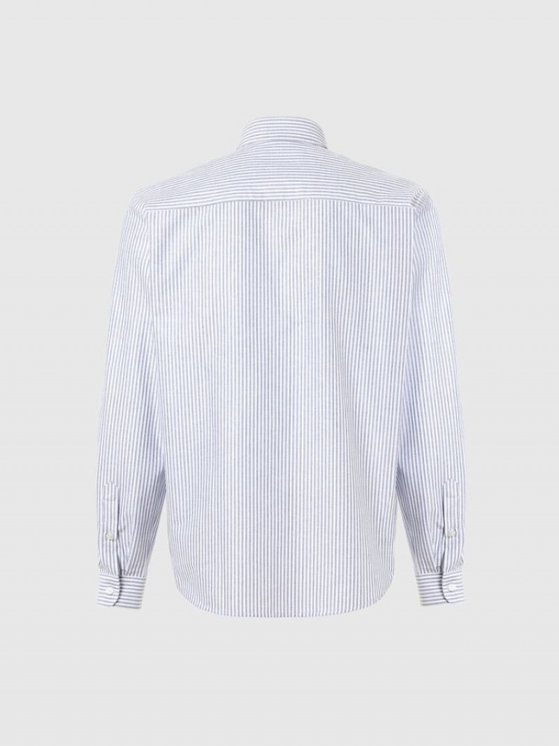 Blue / White Diesel S James A Men's Shirts | 82453VUMA