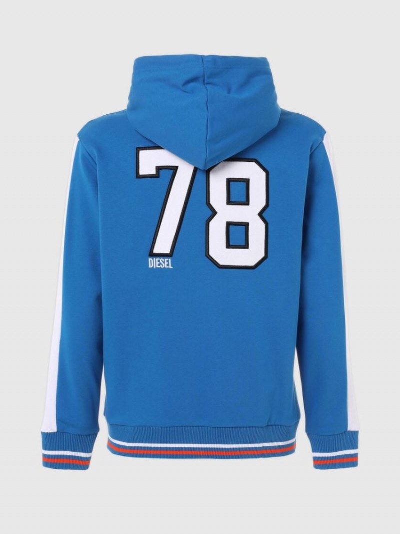 Blue / White Diesel Umlt Brandon Z Sp Men's Hoodie | 30928QUND