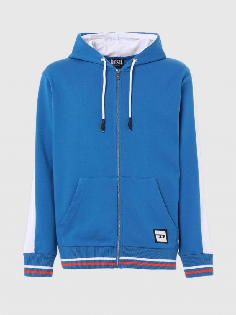 Blue / White Diesel Umlt Brandon Z Sp Men's Hoodie | 30928QUND