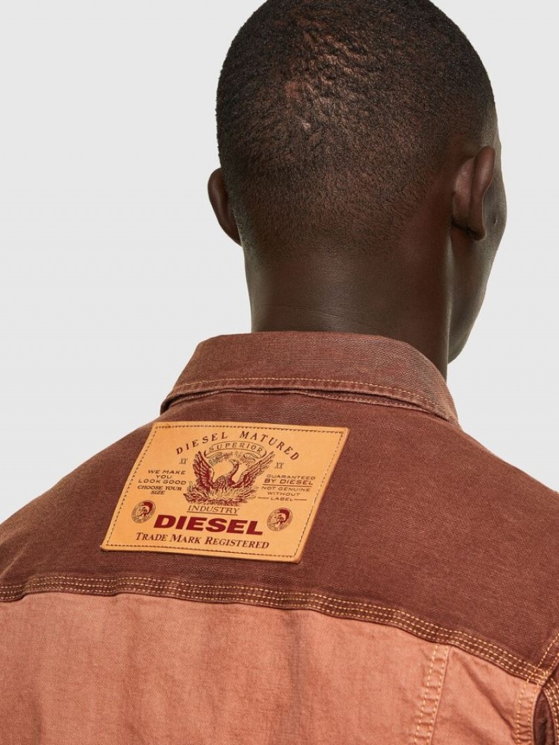 Brown Diesel D Yogi Sp1 Men's Denim Jackets | 29604KLCM