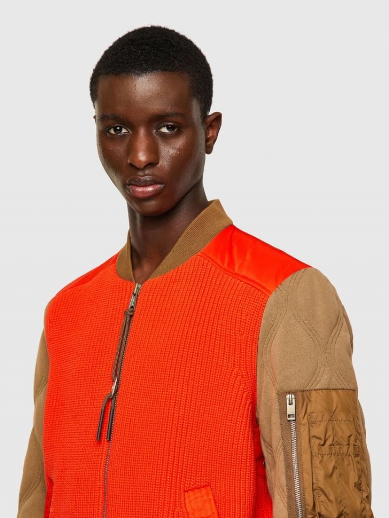 Brown / Orange Diesel K Ohio Men's Jackets | 35249IKLX