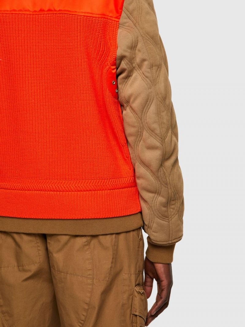 Brown / Orange Diesel K Ohio Men's Jackets | 35249IKLX