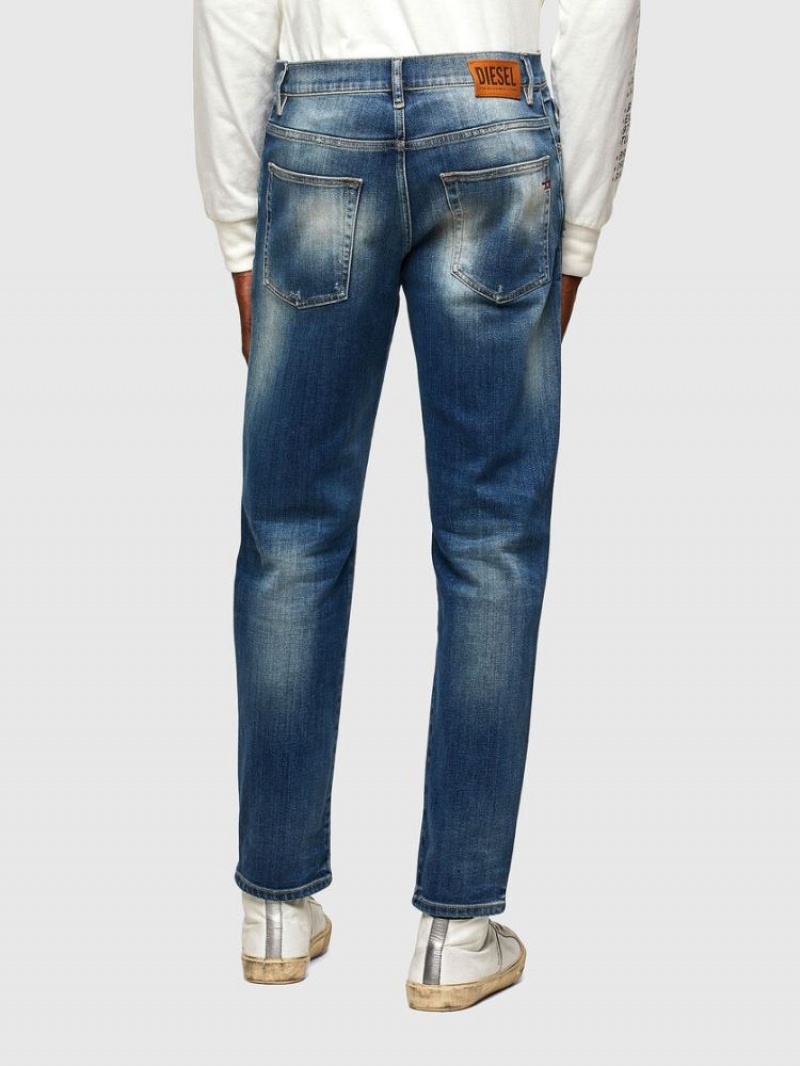 Dark Blue Diesel D Fining Men's Tapered Jeans | 53068YWFS