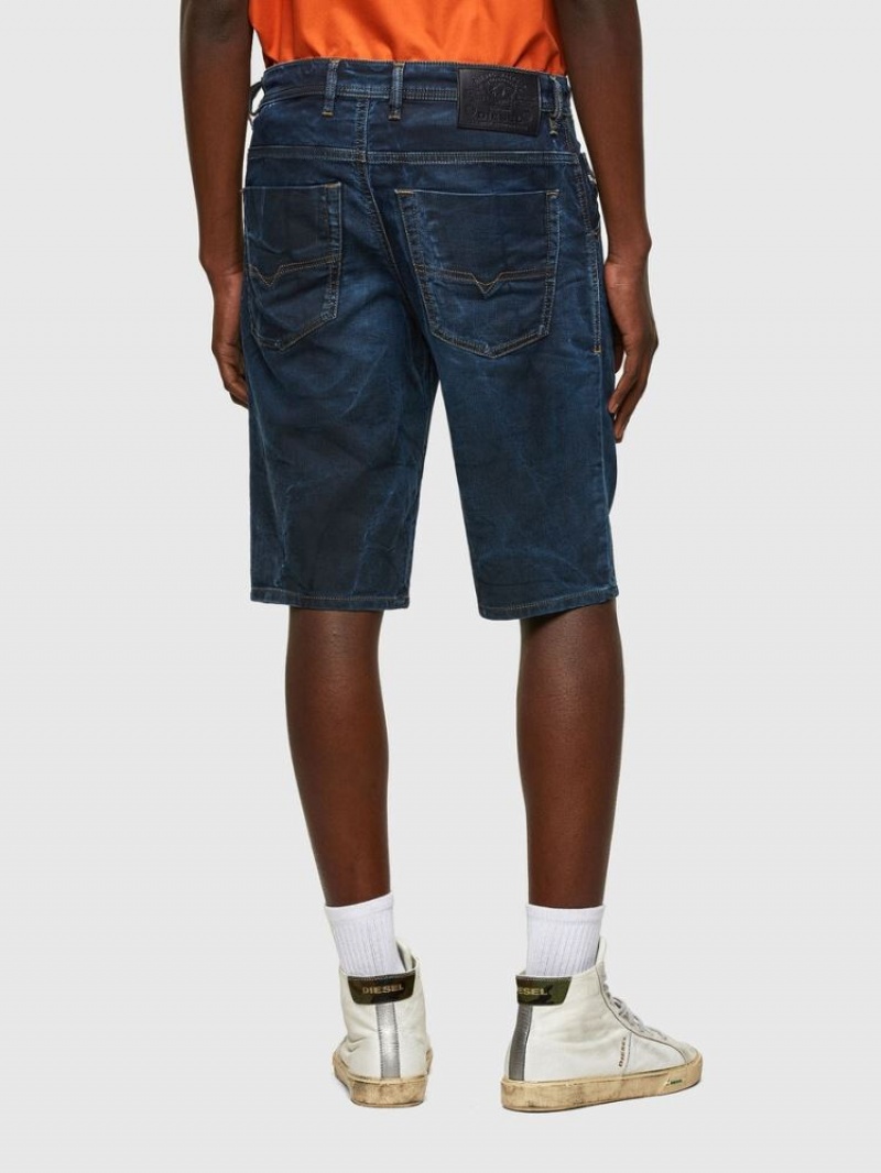 Dark Blue Diesel D Krooshor Men's Denim Shorts | 45089NYVC