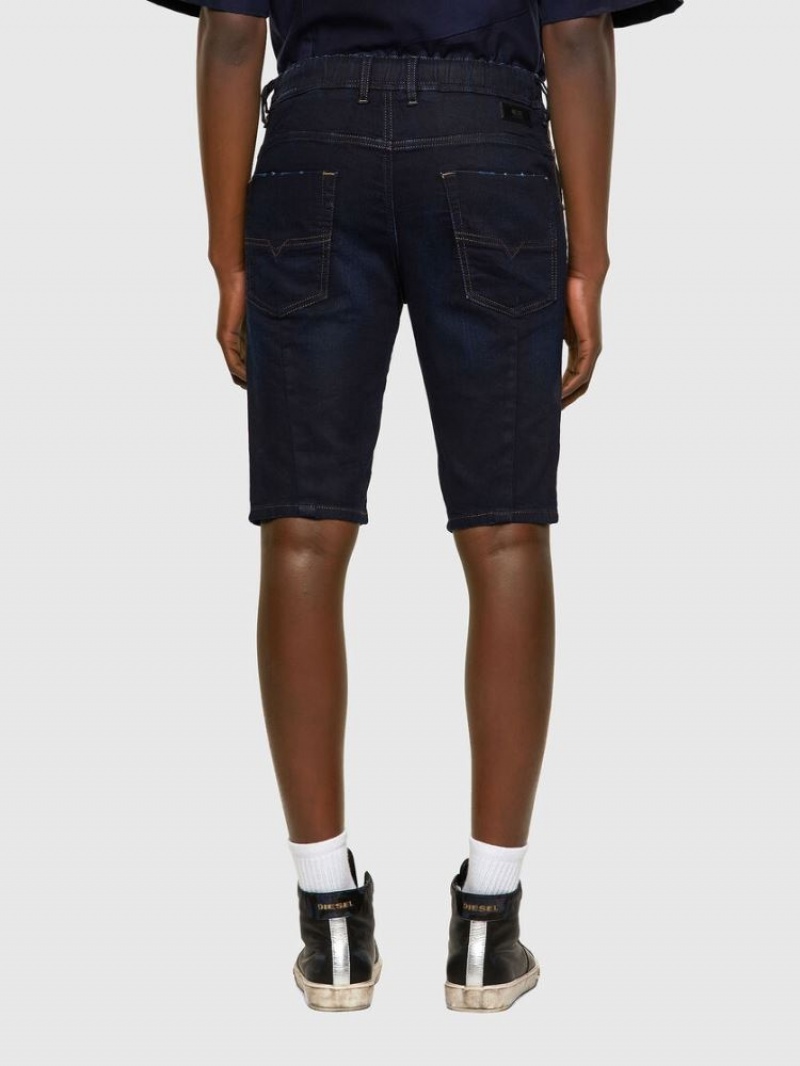 Dark Blue Diesel D Krooshor Men's Denim Shorts | 91356BMZC