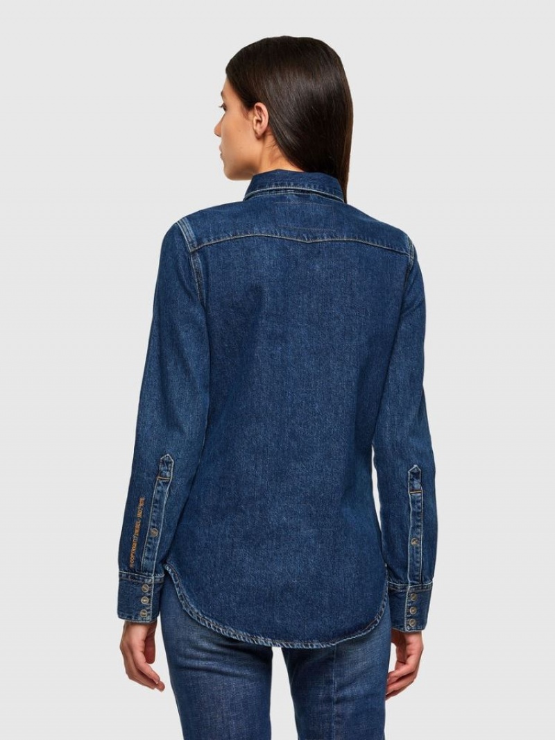 Dark Blue Diesel De Ringy Women's Shirts | 42105XLEN