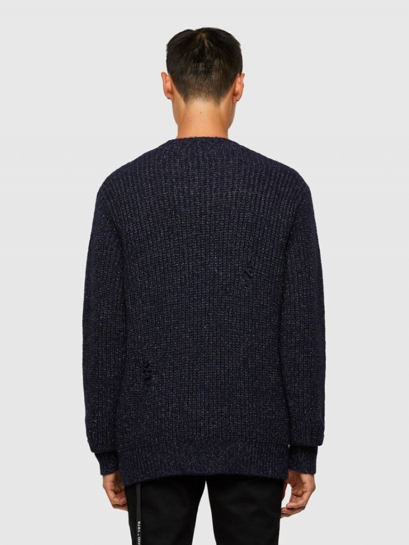 Dark Blue Diesel K Carbon Men's Sweaters | 45086GVRS