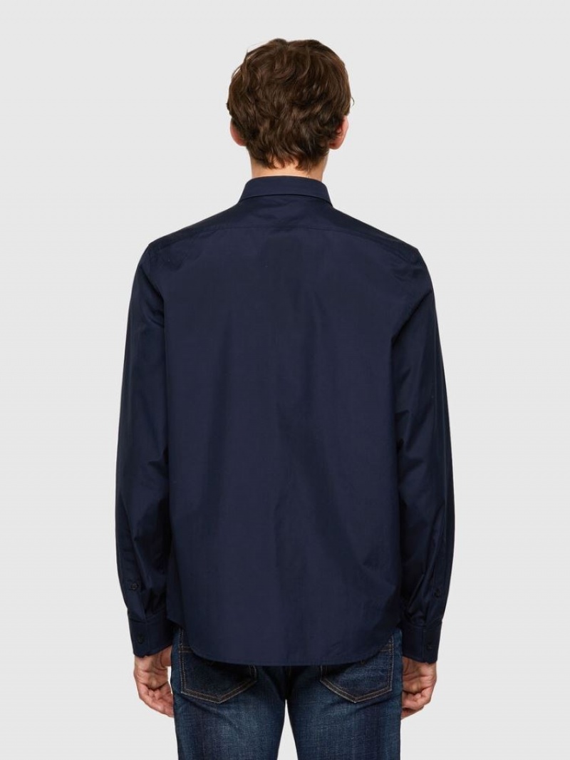 Dark Blue Diesel S Bill Men's Shirts | 34581XPIU