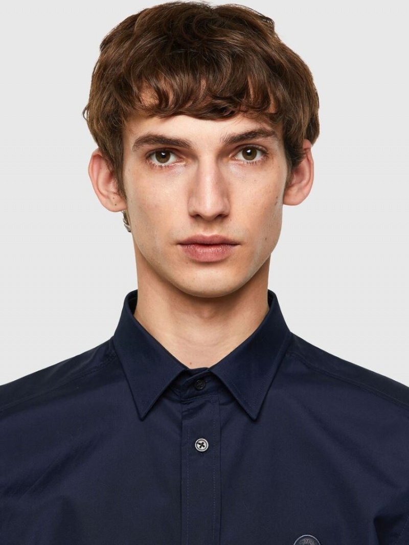 Dark Blue Diesel S Bill Men's Shirts | 34581XPIU