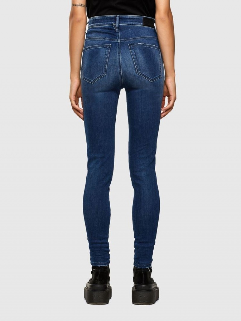 Dark Blue Diesel Slandy High Women's Skinny Jeans | 81657ILAW