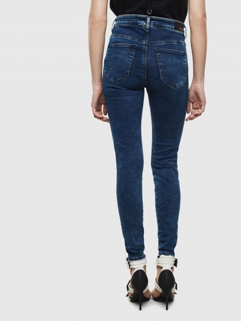 Dark Blue Diesel Slandy High Women's Skinny Jeans | 45382KLJG