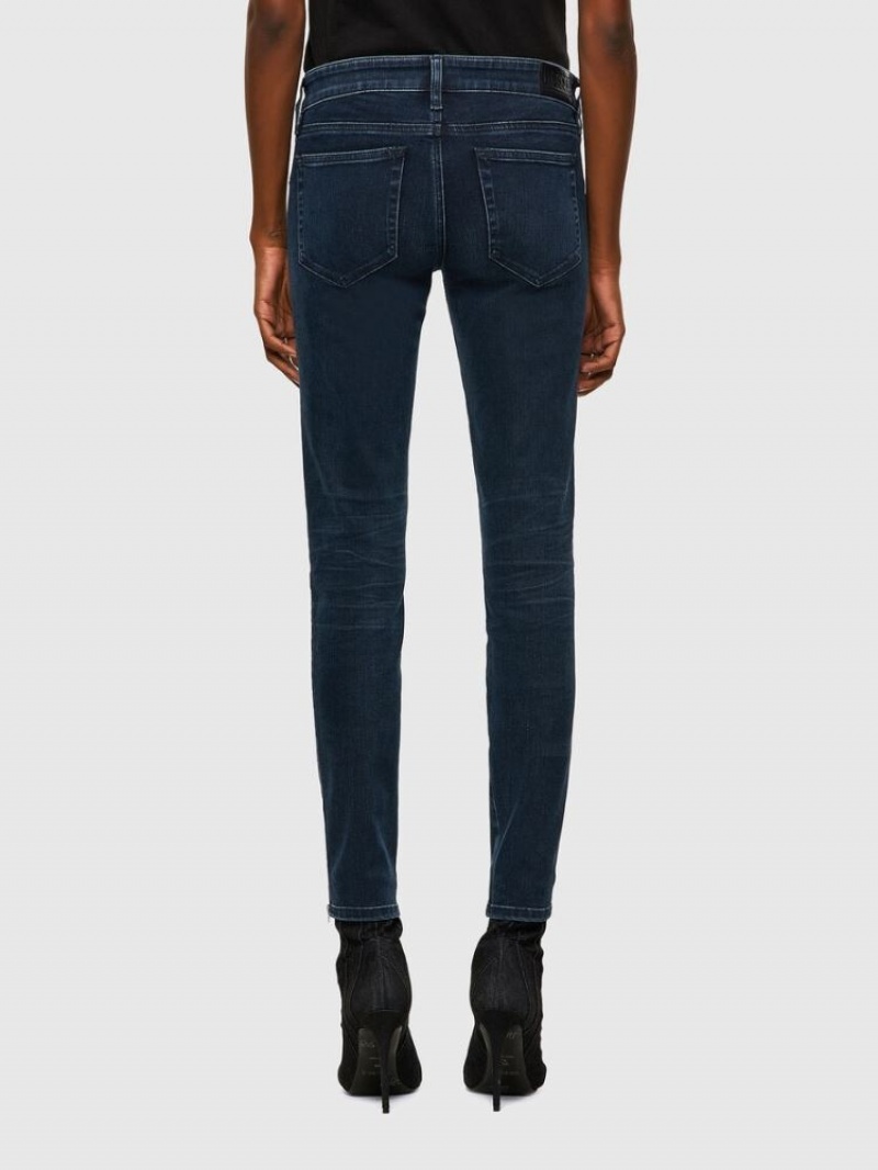 Dark Blue Diesel Slandy Low Women's Skinny Jeans | 14836AUPH